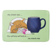 Orange Cat Coffee Tasse Blue Badematte (Vorderseite)