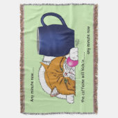 Orange Cat Coffee Tasse Blue Decke (Vorderseite Vertikal)