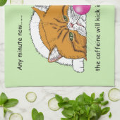 Orange Cat Coffee Tasse Blue Geschirrtuch (Gefaltet)