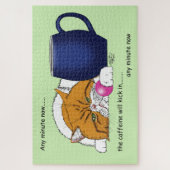 Orange Cat Coffee Tasse Blue Puzzle (Vertikal)