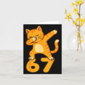 Orange Cat Dabbing Funny 67 Six Seven Meme  Karte (Gelbe Blume)