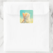 Orange Cat Daydream Quadratischer Aufkleber (Tasche)