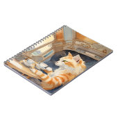 Orange Cat Drinking Tee Notizblock (Linke Seite)