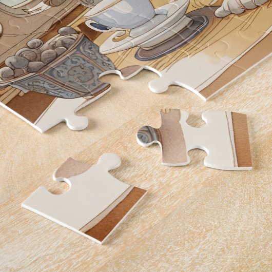 Orange Cat Drinking Tee Puzzle (Seite)