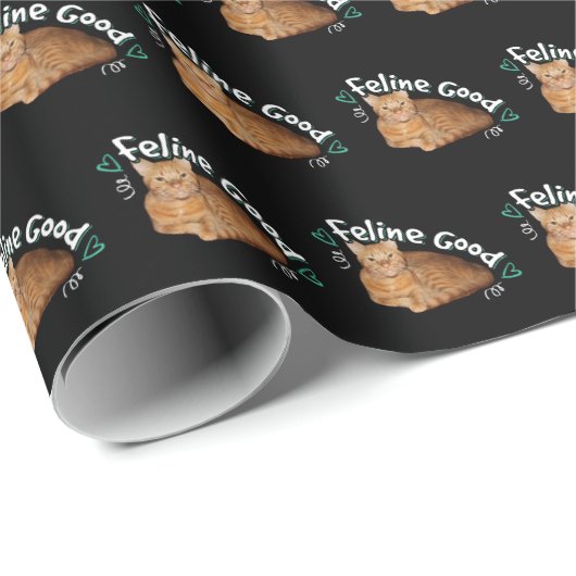 Orange Cat - Feline Good Puppe Geschenkpapier (Rolleneckpunkt)