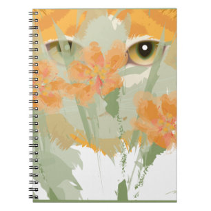 Orange Cat Foliage Peeper Notizblock