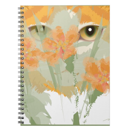 Orange Cat Foliage Peeper Notizblock (Vorderseite)