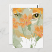 Orange Cat Foliage Peeper Postkarte (Vorne/Hinten)