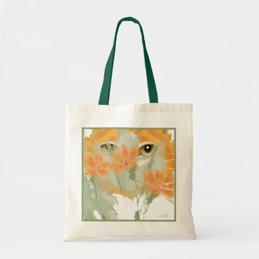 Orange Cat Foliage Peeper Tragetasche (Vorne)