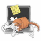 Orange Cat Funny Laptop Aufkleber (Vorderseite)