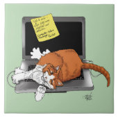 Orange Cat Funny Laptop Fliese (Vorderseite)