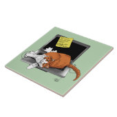 Orange Cat Funny Laptop Fliese (Seite)