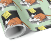 Orange Cat Funny Laptop Geschenkpapier (Rolleneckpunkt)
