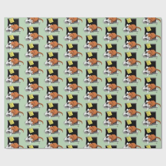 Orange Cat Funny Laptop Geschenkpapier (Flach)