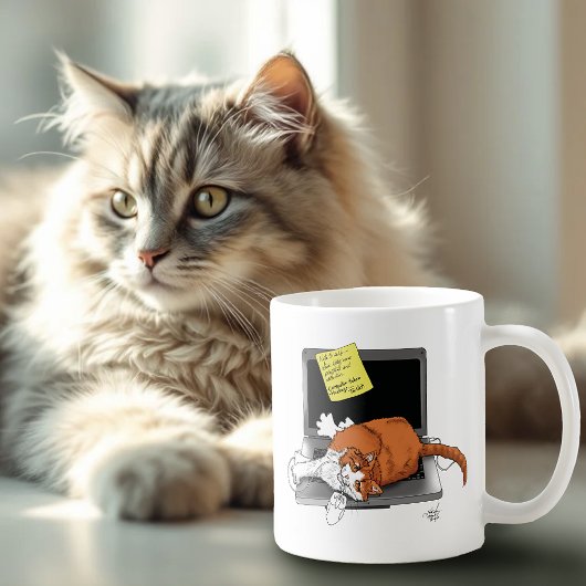 Orange Cat Funny Laptop Kaffeetasse