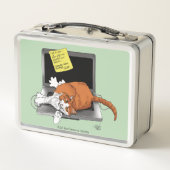 Orange Cat Funny Laptop Metall Brotdose (Rückseite)