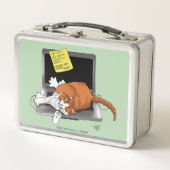 Orange Cat Funny Laptop Metall Brotdose (Vorderseite)