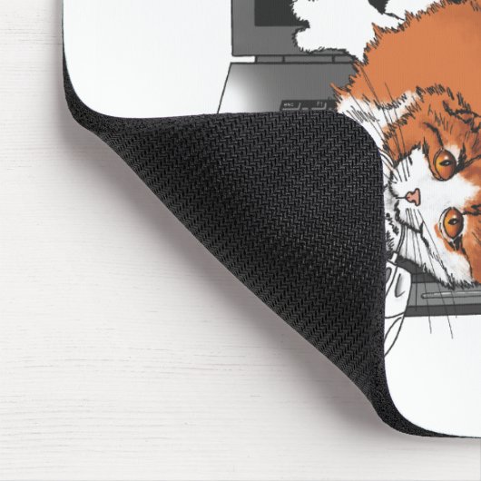 Orange Cat Funny Laptop Mousepad (Ecke)