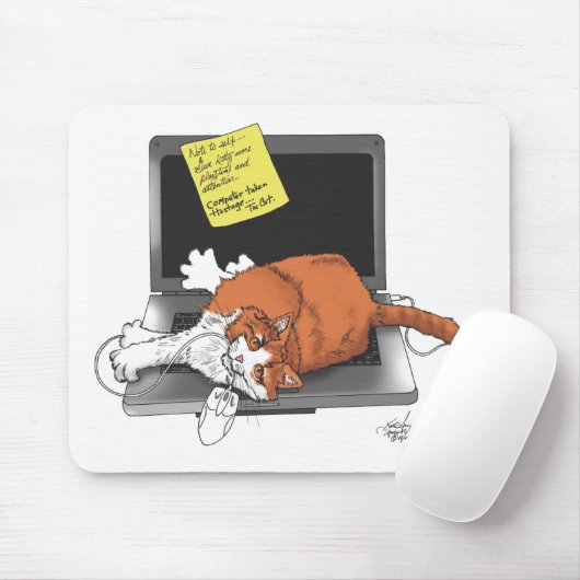 Orange Cat Funny Laptop Mousepad (Mit Mouse)
