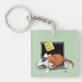 Orange Cat Funny Laptop Schlüsselanhänger (Vorderseite)