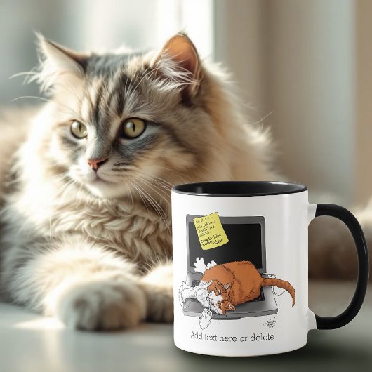 Orange Cat Funny Laptop Tasse