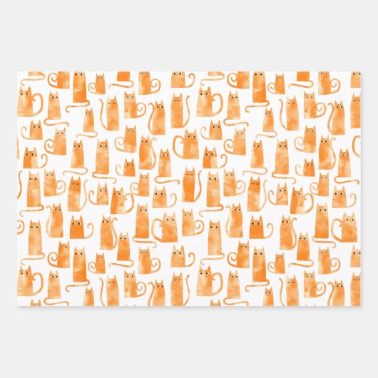 Orange Cat Geschenkpapier Set (Vorderseite)