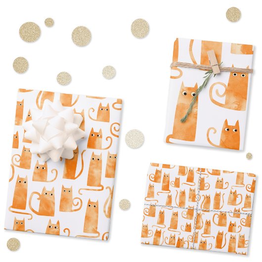 Orange Cat Geschenkpapier Set