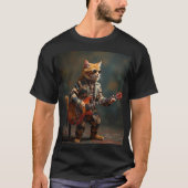 Orange Cat Guitar Player T-Shirt (Vorderseite)