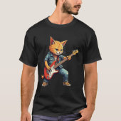 Orange Cat Guitar Player T-Shirt (Vorderseite)