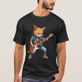 Orange Cat Guitar Player T-Shirt