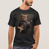 Orange Cat Guitar Player T-Shirt (Vorderseite)