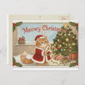 Orange Cat Holiday Postcard Feiertagspostkarte (Vorne/Hinten)