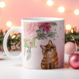 Orange Cat Illustration anpassbar Kaffeetasse