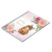 Orange Cat Illustration Blume Girl Daily Diary Notizblock (Linke Seite)