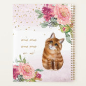 Orange Cat Illustration Blume Girl Daily Diary Planer (Rückseite)