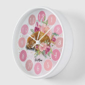 Orange Cat Illustration Kids Uhr (Winkel)