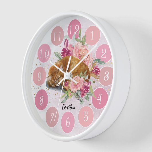 Orange Cat Illustration Kids Uhr (Winkel)