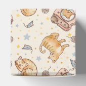 Orange Cat in a Backpack, Stars, and Yarn Geschenkschachtel (Oben)