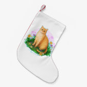 Orange Cat in the Flower Patch Kleiner Weihnachtsstrumpf (Vorderansicht (hängend))