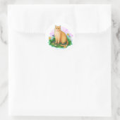 Orange Cat in the Flower Patch Sticker (Tasche)