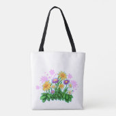 Orange Cat in the Flower Patch Tote Bag Tasche (Rückseite)