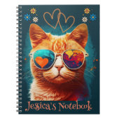 Orange Cat Individuelle Name Notebook Notizblock (Vorderseite)