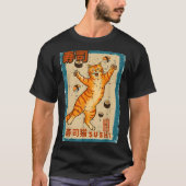 Orange Cat Jumng With Sushi Japanese Food Men Wome T-Shirt (Vorderseite)