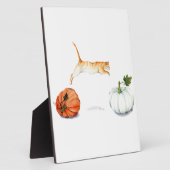 Orange Cat Jumping between Pumpkins Fotoplatte (Seite)