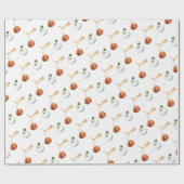 Orange Cat Jumping between Pumpkins Geschenkpapier (Flach)