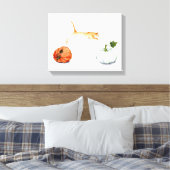 Orange Cat Jumping between Pumpkins Leinwanddruck (Insitu (Schlafzimmer))