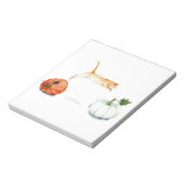 Orange Cat Jumping between Pumpkins Notizblock (Rotiert)