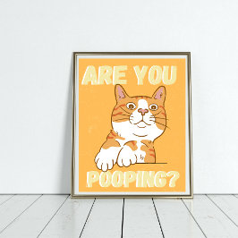 Orange CAT kacke du Badplakat Poster