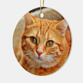 Orange Cat Keramik Ornament (Links)