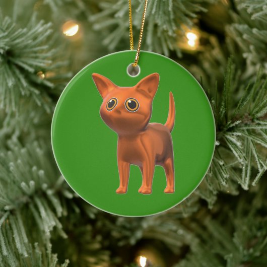 Orange Cat Keramik Ornament (Baum)